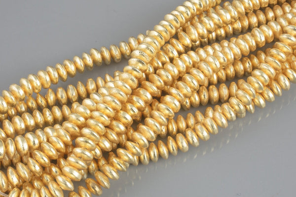Brushed Gold Copper Roundel Rondelle Saucer 6mm 8mm 10mm - 8 Inch Strand! AAA Quality