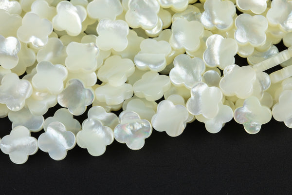 Mother Of Pearl - Clover Flower Beads- Special Shape AAA Quality Shell Beads