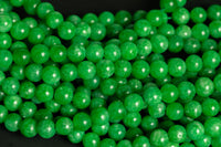 Emerald Green- JADE Smooth Round- 6mm 8mm 10mm 12mm-Full Strand 15.5 inch Strand AAA Quality