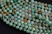 AAA Natural Chrysocolla Azurite 6mm 8mm 10mm 12mm From Arizona Blue Azurite Green Chrysocolla 15.5" Strand