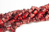 Bamboo Red Coral Natural Barrel Shaped Beads. Medium Size- 12x15mm-15.5 inch strand Gemstone Beads- Nigerian Wedding Beads