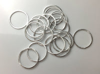 Brushed Silver Soldered Flat Rings--5 Sizes-- 15mm 20mm 25mm 30mm 35mm 40mm
