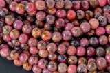 Natural Gemmy Rhodonite 6mm 8mm 10mm Round Beads Gemstone 15.5" Strand