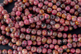 Natural Gemmy Rhodonite 6mm 8mm 10mm Round Beads Gemstone 15.5" Strand