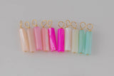 USA Gold Filled Tube Charms Pendant Handmade Approx. 4x19mm. Made Mother of Pearl & Gold Filled Wire- Permanent Jewelry Supply