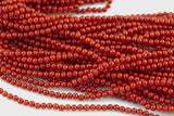 Tiny Red Bamboo Coral Round High Quality 2mm and 3mm Full Strand 16" Gemstone Beads