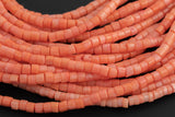 Bamboo Coral Free Form Barrel High Quality 4mm Full Strand 16" Gemstone Beads