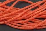 Tiny Peach Bamboo Coral Tube High Quality 3x7mm Full Strand 16" Gemstone Beads