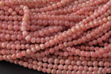 NATURAL Rhodochrosite Smooth round beads in full strands. 3-4mm- 15.5nch strand- Natural No Dye