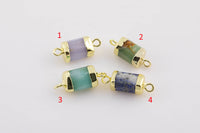 Gemstone Connectors Premium Gemstones Natural Lapis Amazonite Blue Lace Agate Chrysoprase 7mm wide 7x20mm