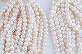 JUMBO LARGE-HOLE Pearls Size 11-12mm 13-14mm 8 inch strand Natural Fresh Water Pearls