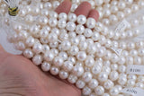 JUMBO LARGE-HOLE Pearls Size 11-12mm 13-14mm 8 inch strand Natural Fresh Water Pearls