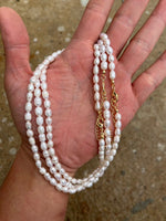 Dainty Freshwater seed pearls Choker Necklace Handmade White Pearl Necklace 14.5 inch + 2 inch Chain Extender Handmade Necklace