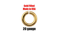 USA Gold Filled Jump Ring 20GA Open 20 Gauge - 14/20 Gold Filled USA Made Click and Lock Design Perfect for Fine Work 3mm 4mm 5mm Jump Rings