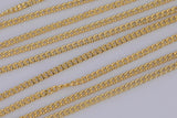 Gold Filled Flat Curb Chain 2.2mm- Wholesale - By the Foot- Made in USA Permanent Jewelry Chain