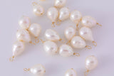 USA Gold Filled Natural Pearl Charms Drop Pendant Handmade Approx. 10-11mm.Made with Natural Freshwater Pearl and Made in USA
