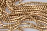 Gorgeous Matte Lite Gold Hematite Smooth Round Loose Beads - Natural Hematite Gold Plated in 6mm 8mm 10mm Full Strand 16" AAA Quality