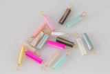 USA Gold Filled Tube Charms Pendant Handmade Approx. 4x19mm. Made Mother of Pearl & Gold Filled Wire- Permanent Jewelry Supply