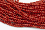 Tiny Red Bamboo Coral Round High Quality 2mm and 3mm Full Strand 16" Gemstone Beads