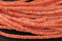 Bamboo Coral Free Form Barrel High Quality 4mm Full Strand 16" Gemstone Beads