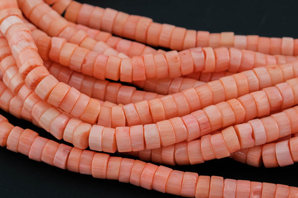 Light Pink Bamboo Coral Free Form Heishi High Quality 3mm Full Strand 16" Gemstone Beads