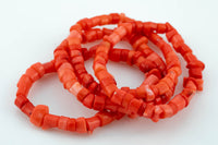 Dark Peach Bamboo Coral Freeform High Quality 8mm Full Strand 7" Gemstone Beads