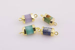 Gemstone Connectors Premium Gemstones Natural Lapis Amazonite Blue Lace Agate Chrysoprase 7mm wide 7x20mm