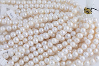 JUMBO LARGE-HOLE Pearls Size 11-12mm 13-14mm 8 inch strand Natural Fresh Water Pearls