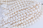 JUMBO LARGE-HOLE Pearls Size 13-14mm 8 inch strand Natural Fresh Water Pearls