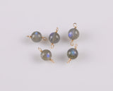USA Gold Filled Permanent Jewelry Connectors Labradorite Natural Connector or Charm 1420 Gold Filled 6mm