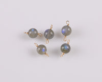 USA Gold Filled Permanent Jewelry Connectors Labradorite Natural Connector or Charm 1420 Gold Filled 6mm