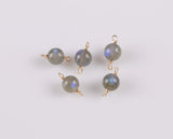 USA Gold Filled Permanent Jewelry Connectors Labradorite Natural Connector or Charm 1420 Gold Filled 6mm