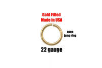 USA Gold Filled Jump Ring 22GA Open 22 Gauge - 14/20 Gold FIlled- USA Made- Click and Lock Design- Perfect for Permanent Jewelry Jump Ring