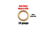 USA Gold Filled Jump Ring 24GA Open 24 Gauge - 14/20 Gold Filled - USA Made - 2mm 3mm 4mm 5mm Click and Lock Design- Perfect for Fine Work