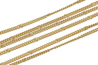 Gold Filled Curb Satellite Chain -- By the Foot- Made in USA Permanent Jewelry Chain