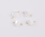 USA Gold Filled Permanent Jewelry Connectors Flower Shell Heart Daisy Mother of Pearl Connector Charm 1420 Gold Filled 6mm 8mm Made in USA