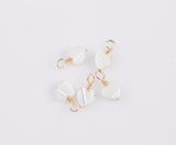 USA Gold Filled Permanent Jewelry Connectors Flower Shell Heart Daisy Mother of Pearl Connector Charm 1420 Gold Filled 6mm 8mm Made in USA