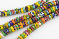 Authentic African Beads - powered glass spacer African beads, Krobo beads, recycle beads-- Handmade- Multi Color