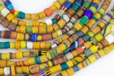 AFRICAN Waist BEADS Heishi Color Antique Beads- 30 Inches Long- Ready to wear or use as loose beads- 4-6mm sizes