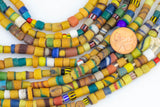 AFRICAN Waist BEADS Heishi Color Antique Beads- 30 Inches Long- Ready to wear or use as loose beads- 4-6mm sizes
