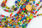 AFRICAN Waist BEADS Heishi Color Antique Beads- 34 Inches Long- Ready to wear or use as loose beads- 4-6 mm sizes
