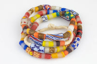 House Medley Tubular Fused Recycled Glass Beads 14x15mm: Colorful Bottle Glass Beads Ghana Krobo Beads Large Ghanaian Beads- 30 inches