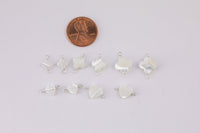 Pearl Clover Permanent Jewelry Connector 14k Gold Filled STERLING SILVER Connectors Heart Mother of Pearl Connector 6mm 8mm Made in USA