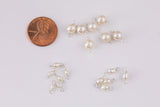 925 STERLING SILVER Permanent Jewelry Connectors Real Freshwater Pearl Connector Charm 925SS 2mm 3mm 4mm 6mm Made in USA