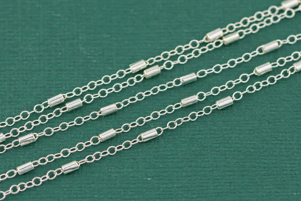 Sterling Silver Satellite Round Tubed Chain, Wholesale, USA Made, Chain by foot