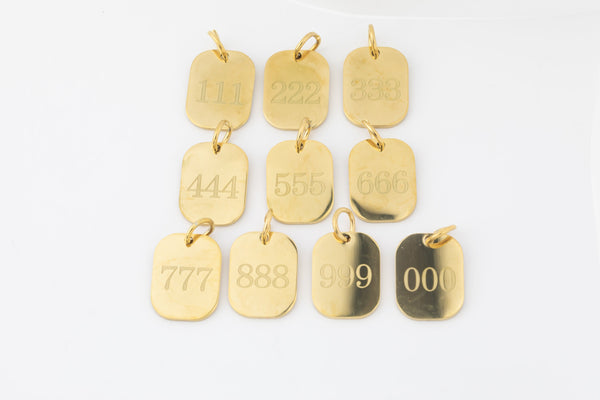 14K Gold Plated Angel Number Charm Charms Angel Numbers Stainless Steel Tags Lucky Number for Necklace Bracelet Component 15x20mm