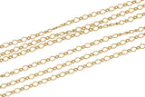 Diamond 14kt Gold Filled 2.4mm Marquise Long and Short Chain by the Foot - Chain for Permanent Jewelry Bracelet Making Wholesale