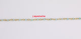 Natural Gemstone Beaded Chain Labradorite Spinel Rhodonite Aquamarine Yellow Opal Garnet Turquoise Hessonite Aquamarine 2mm sold by foot