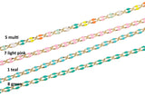 Dainty Multi color Enamel Rolo Cable Paperclip Chain by Yard, Link Cable Thick Elongate Chain, Wholesale bulk Roll Chain Jewelry
