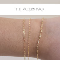 Permanent Jewelry Trio Chain Starter Pack, Gold Filled Chain By The Foot Sterling Silver Rose Paperclip Bar Cable Heart Dainty Sequin